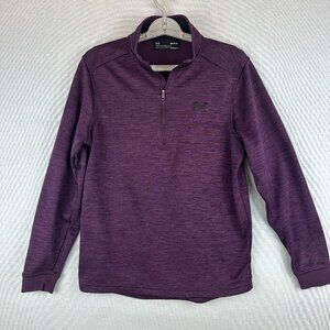 UNDER ARMOUR COLD GEAR, MEN'S HEATHERED PURPLE 1/4 ZIP PULLOVER LONG SLEEVES SM